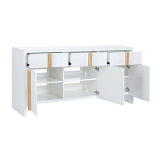 Tailored Cabinet - White with Gold Reeded Wood Pulls