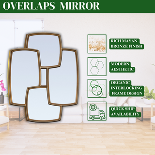 Overlaps Mirror - Organic Interlocking Shapes - Modern Geometric Design