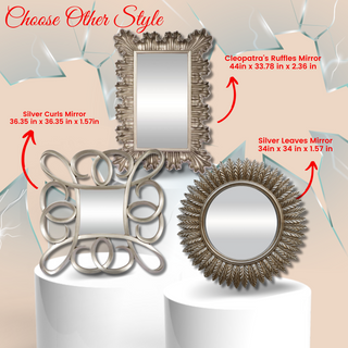 Cleopatra's Ruffles Elegance - Luxurious Wall Mirror with Intricate Ruffled Design for Opulent Home Decor