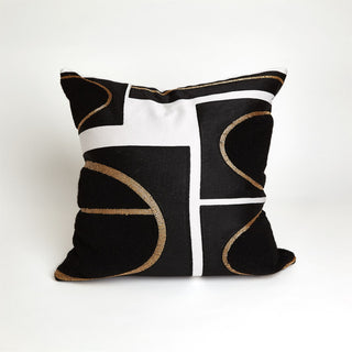 BRASS LOOP PILLOW-BEIGE/BLACK