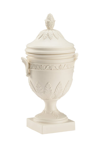 Chelsea House Roman Vase – Classic White Ceramic with Exquisite Raised Detailing