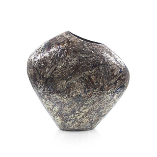 Mosaic Glass Vase – Asymmetrical Decorative Vase with Blue