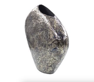 Mosaic Glass Vase – Asymmetrical Decorative Vase with Blue