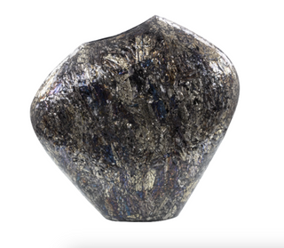 Mosaic Glass Vase – Asymmetrical Decorative Vase with Blue