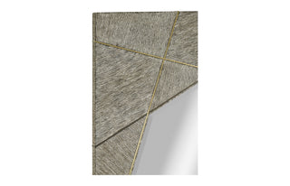 Modern Geometric Square Mirror - Dark French Oak Finish