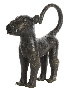 MTL CHEETAH SCULPTURE 15"W, 15"H