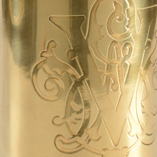 Vanderbilt Wine Chiller – 9.5” Hand-Detailed Antique Brass Ice Bucket with George W. Vanderbilt Monogram