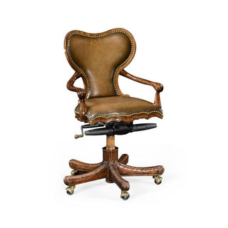 Jonathan Charles Office Chair Georgian in Chestnut Leather