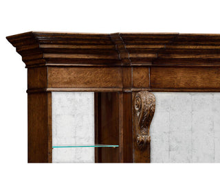 Jonathan Charles 003187-AA COMPLETE LINENFOLD TUDOR OAK HOME BAR