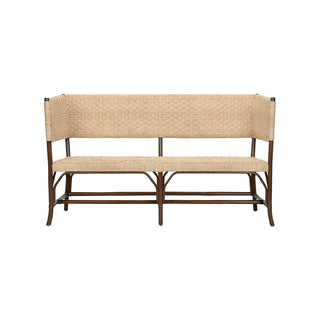 Wrightsburg Bench - Natural Abaca Rope with Basketweave Design in White or Brown Finish