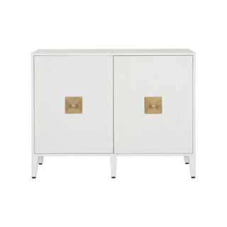 Ridley Petite Buffet - White with Aged Brass Hardware, 36.5" Height, by Elizabeth Wicker