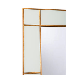 Herman Hesse Mirror - Elegant Antiqued Wooden Frame with Creamy White Reversed Painted Glass