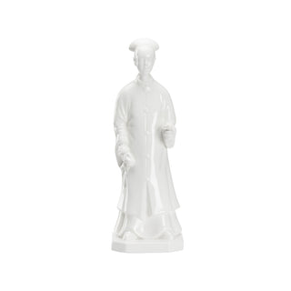 Elegant Chinese Woman Figurine - Glossy White