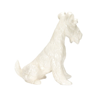 Henry Dog Statue – White Glazed Ceramic Dog Sculpture