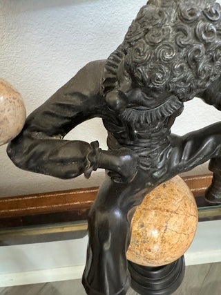 Theodore Alexander   Verdigris Patina Brass Jester on Ball