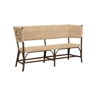 Wrightsburg Bench - Natural Abaca Rope with Basketweave Design in White or Brown Finish