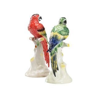 Handmade Italian Ceramic Parrots with Cherries (Pair)