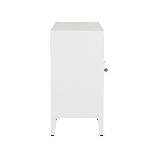 Ridley Petite Buffet - White with Aged Brass Hardware, 36.5" Height, by Elizabeth Wicker