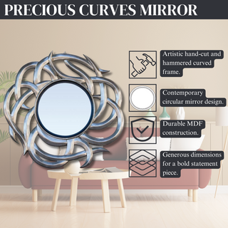 Precious Curves Elegance -  Contemporary Wall Mirror for Stylish and Sophisticated Home Decor