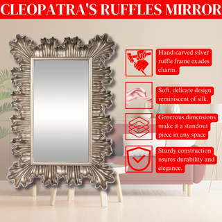 Cleopatra's Ruffles Elegance - Luxurious Wall Mirror with Intricate Ruffled Design for Opulent Home Decor