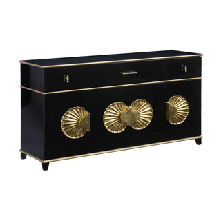 Palm Beach Buffet Cabinet with Gold Leaf and Faux Bamboo Knobs