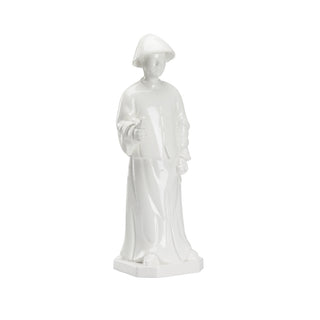 Serene Chinese Man Figurine - Glossy White