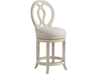 Axiom Swivel Counter Stool – Bianco Finish, Upholstered Memory Swivel Seat