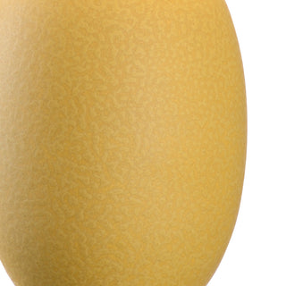 Lisbon Lamp – Ochre Yellow Ceramic Table Lamp with Linen Drum Shade, Mid-Century Inspired, 38” Tall