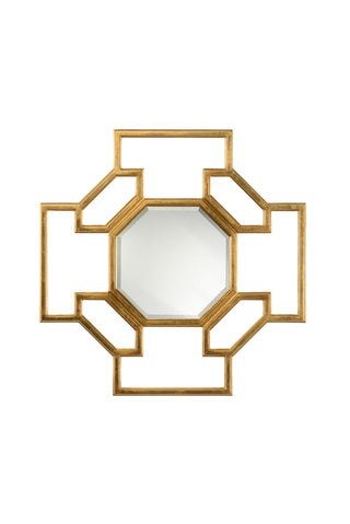 Harleigh Mirror – 31.5-Inch Square Wall Mirror with Antique Gold Leaf or Gloss White Finish