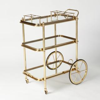 ENGLISH BAR CART AND TEA TROLLEY-BRASS