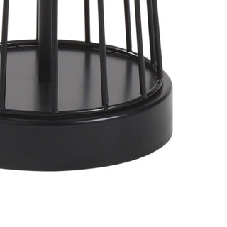 Otis Floor Lamp – Modern Wire Frame Design in Satin Black with Off-White Linen Shade