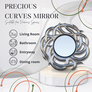 Precious Curves Elegance -  Contemporary Wall Mirror for Stylish and Sophisticated Home Decor