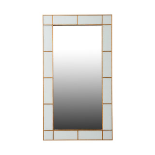 Herman Hesse Mirror - Elegant Antiqued Wooden Frame with Creamy White Reversed Painted Glass