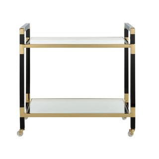 Acrylic Bar Cart – Black and Brass Finish for Modern Elegance