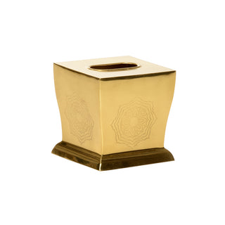 Waved Edge Tissue Box - Brass