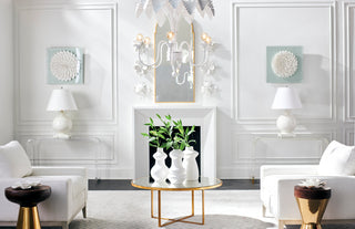 Fern Chandelier - Elegant White Leaf Design