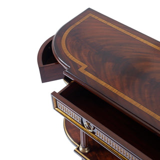 Console Demi Lune Flamed Mahogany