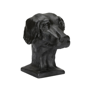 Dog Sculpture – 7" Cast Composite, Black Matte Finish Accent