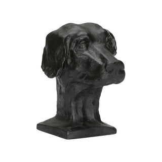 Dog Sculpture – 7" Cast Composite, Black Matte Finish Accent