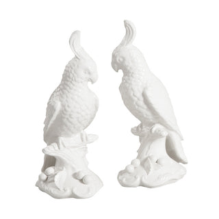 White Cockatoos – Hand-Finished Italian Ceramic Figurines (Pair)