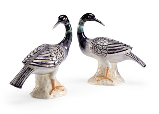 Loon Sculptures (Pair) – Hand-Painted Waterfowl Figurines, 13" Tall, Designed by Claire Bell