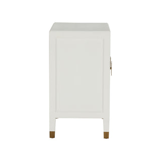 Jill Bedside Chest – Modern Asian Design with Brass Hardware, Bedroom or Living Space Accent Table