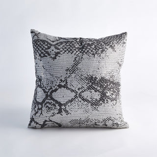 SHIMMER SNAKE SKIN PILLOW-SILVER