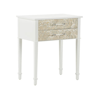 Pembroke Side Table - White with Mother of Pearl Details