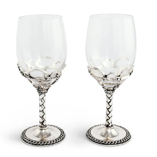 Equestrian Pair of Wine Glasses