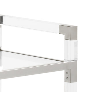 Acrylic Bar Cart with Nickel Finish – Sleek Modern Design