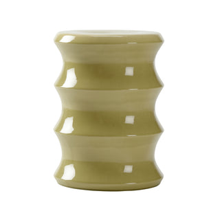 Shelbourne Garden Seat – Bamboo-Inspired Ceramic Stool in White or Green Glaze for Indoor/Outdoor Use