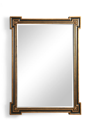 Richards Mirror – 48 Inch Beveled Rectangular Mirror with Black and Gold Wooden Frame