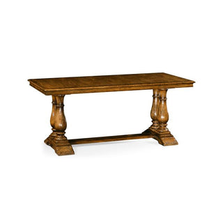 Jonathan Charles Dining Table Rustic with Pedestal Base - Walnut