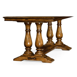 Jonathan Charles Dining Table Rustic with Pedestal Base - Walnut